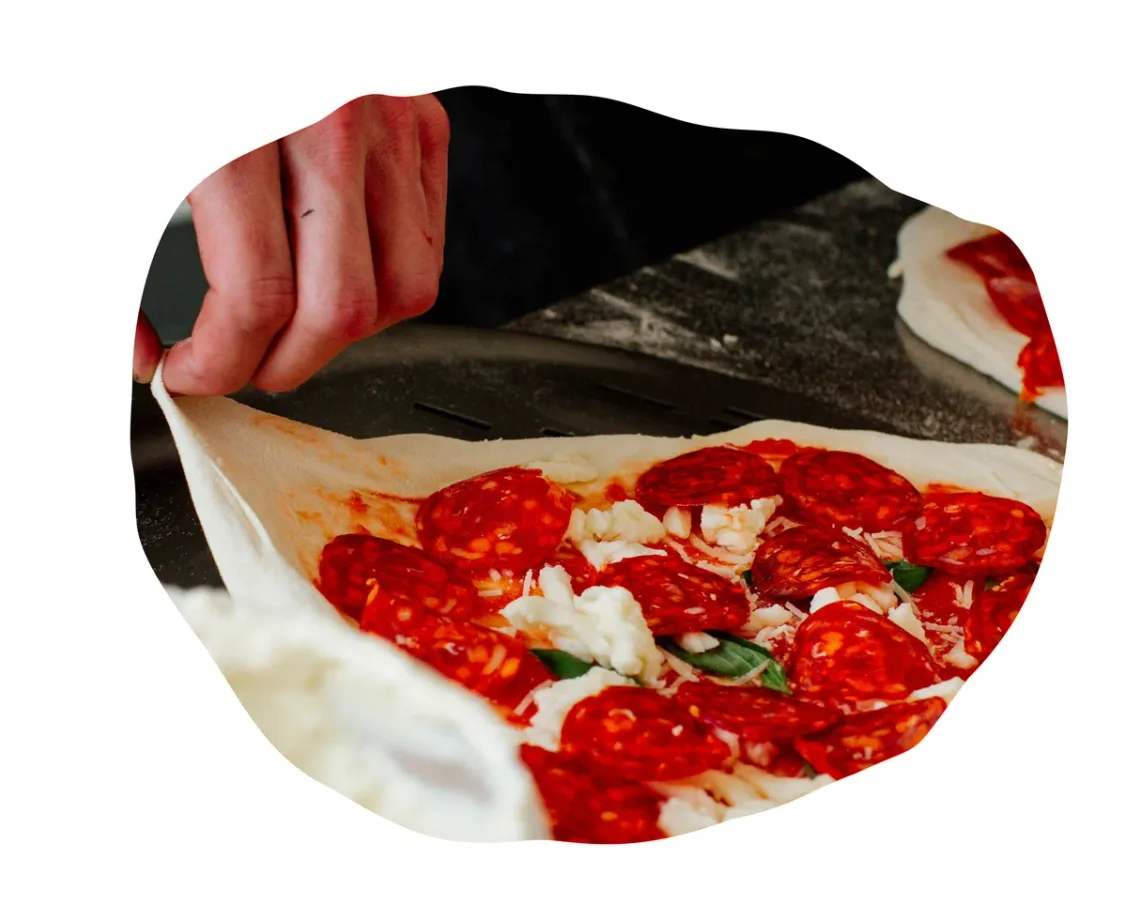 Adding toppings to a pizza